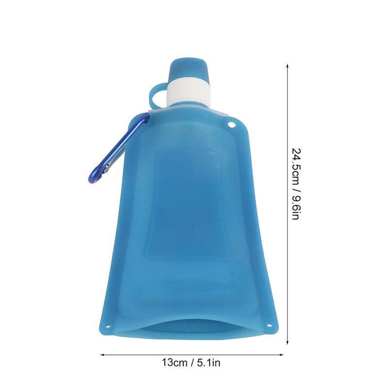 500ml Portable Foldable Water Bottles Collapsible Silicone Water Pouch for