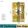 2-Pack 3-in-1 Stainless Steel Self-Closing Spring Door Hinges with 90°