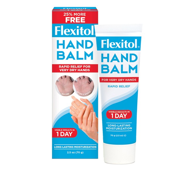 Flexitol Hand Balm, 2.5 Ounce Tube (Pack of 2), Rich Moisturizing Hand Cream for Fast Relief of Dry, Chapped, or Cracked Skin