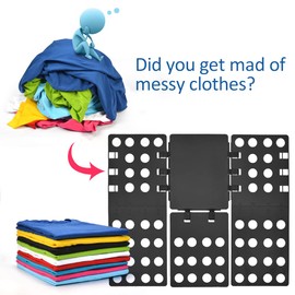 Geniusidea Shirt Folder Clothes Folding Board Laundry Room T Shirt Adjustable PP Plastic Folding Board Easy to Fold Clothes, Black