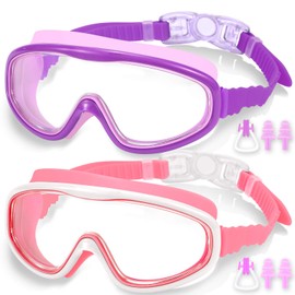 Braylin Kids Swim Goggles, 2-Pack Swimming Goggles for Kids, Child, Teens, Youth From 3-15, Wide View