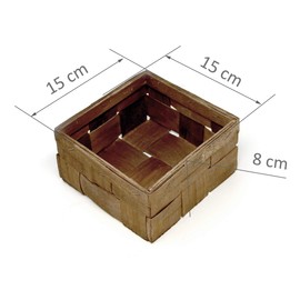 Lashuma Braided Bamboo Baskets Set of 3 15 x 15 cm Large Wicker Baskets Gift Brown