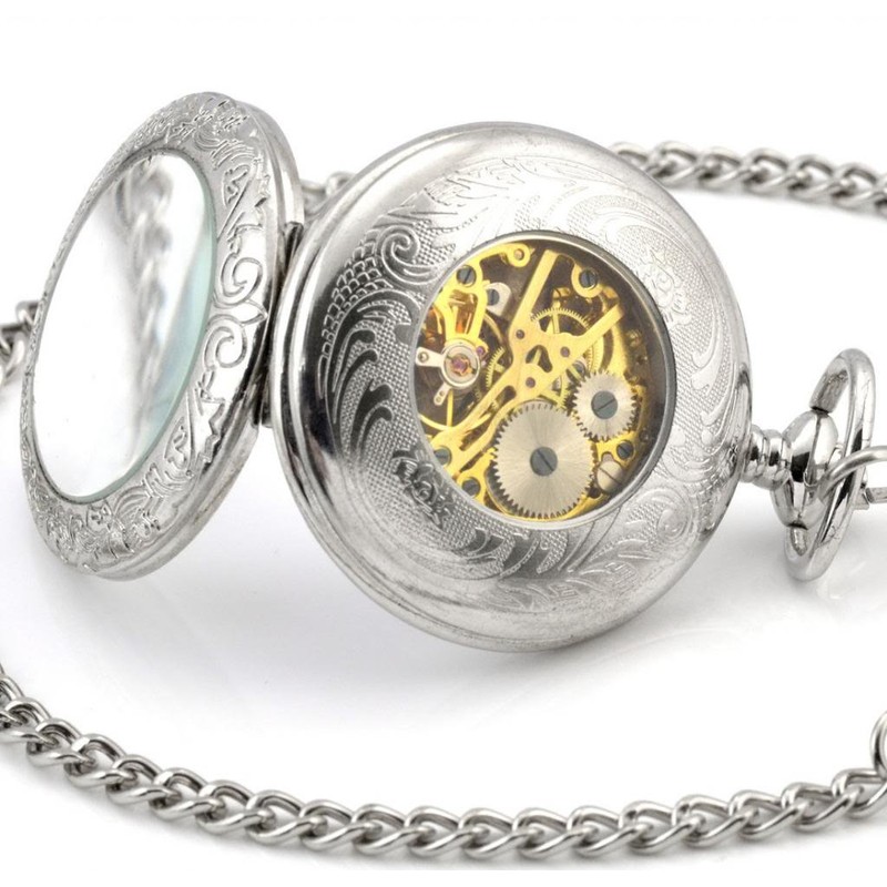 Infinite U Magnifier Hollow Skeleton Roman Numerals Hand Wind Mechanical