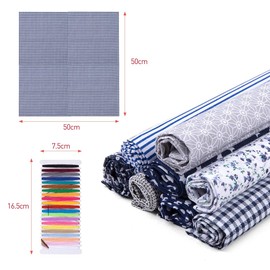 Naler 8 Pcs Cotton Pattern Fabric Cotton Fabric Cotton Fabric Printed Floral for Patchwork Quilting Patchwork Fabric Textile DIY Sewing Crafting Fat Scrapbooking, 19" x 19" / 50x50cm