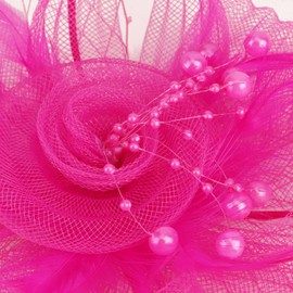 DRESHOW Fascinator Hats for Women Pillbox Hat with Veil and Forked Clip Cocktail Tea Party Headpiece