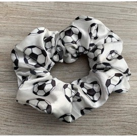 Soccer Scrunchie, Soccer Hair Accessories for Girls, Premium Velvet No Crease Soccer Hair Scrunchies Gift for Girls, Soccer Gift for Soccer Players and Teams