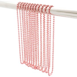 Shower Curtain Long Hooks, Shower Curtain Rings 12pcs, 55inch/140cm, spa-Quality Look - Pink