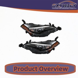 GXYWADY Headlights Head Lamps Replacement for Replacement for 2017-2019 Corolla L/LE/LE ECO Projector Front Headlights Assembly Pair Left and Right Side