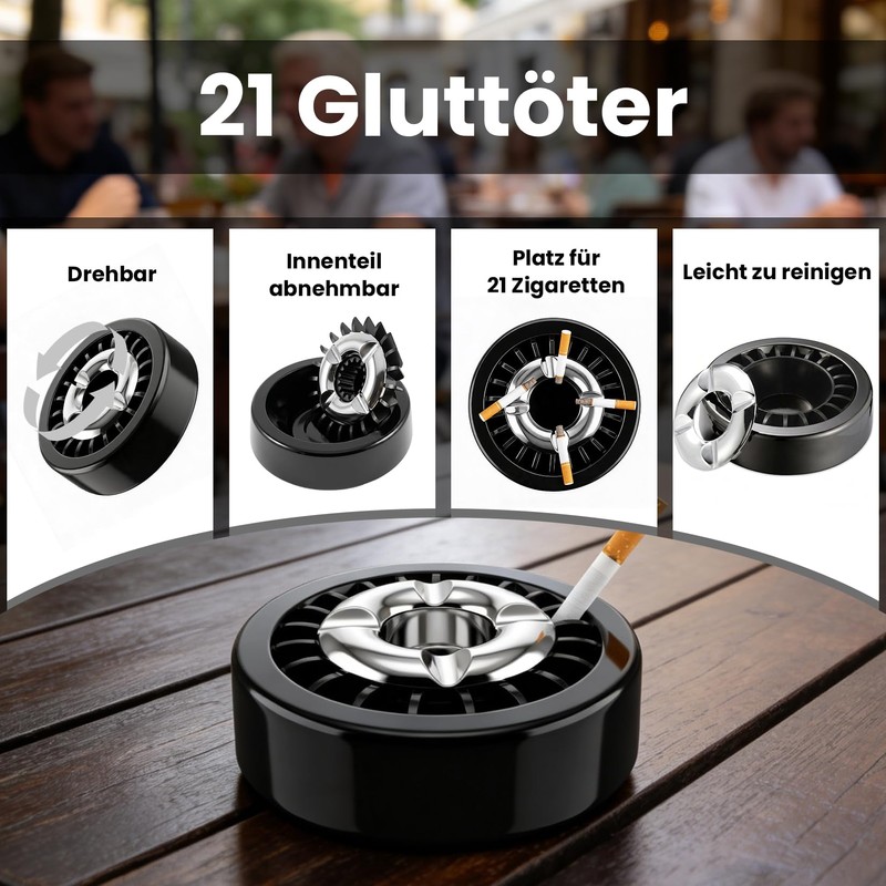 Starlet24 Fire Killer Ashtray for Outdoor Wind Ashtray Stable Round