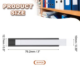 MECCANIXITY Magnetic Label Holders 3"x0.5" C Channel Rubber Magnetic with Clear Protectors & Paper for Metal Shelves Organize, Office File Cabinets Pack of 30