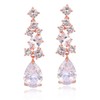 Cinmilada Women's Cubic Zirconia Bridal Earrings - 14k Rose Gold