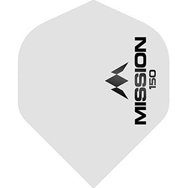 Mission Logo 150 Dart Flights 150 Micron Standard (White, 10 Sets (30))