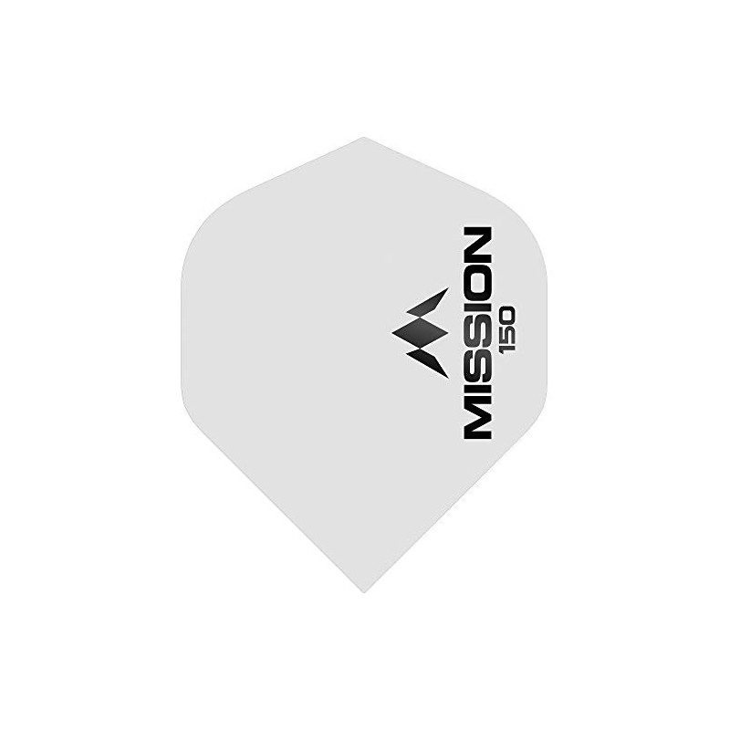 Mission Logo 150 Dart Flights 150 Micron Standard (White, 10