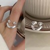Crymystal Bohemian Style Smile Ring Silver Smile Knuckle Ring Layered