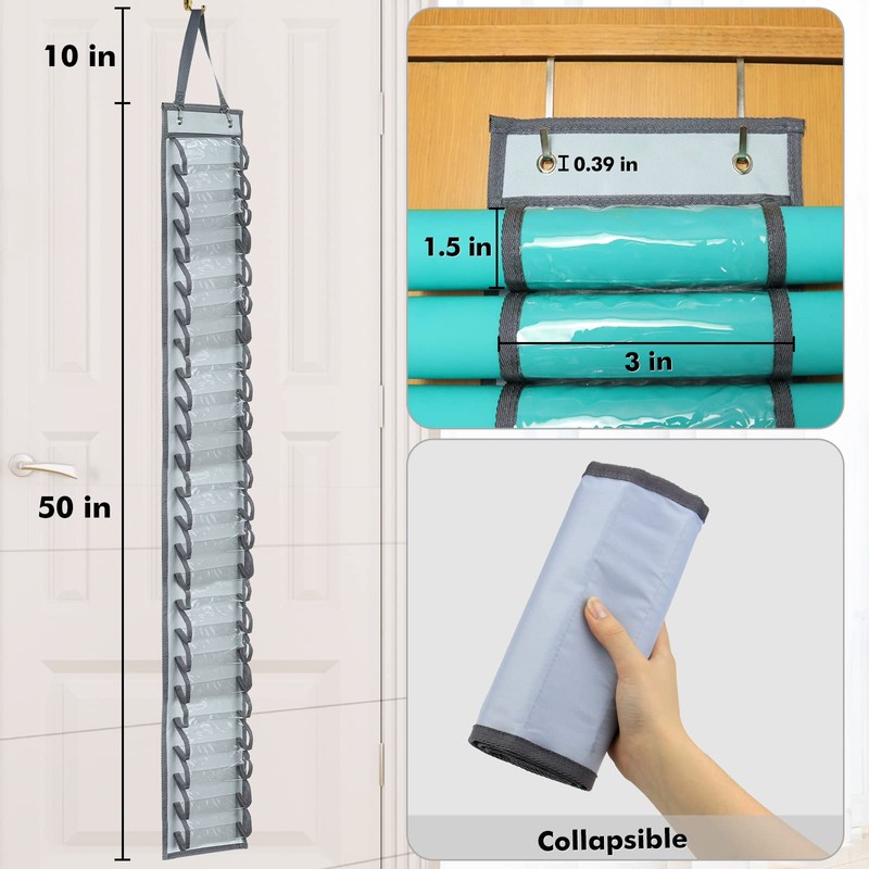 Nanaborn Vinyl Roll Storage 24 Compartments Doors Organizer Wall Holder