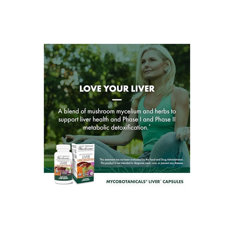 Host Defense - Mycobotanicals Liver, Helps Support Liver Health, 60
