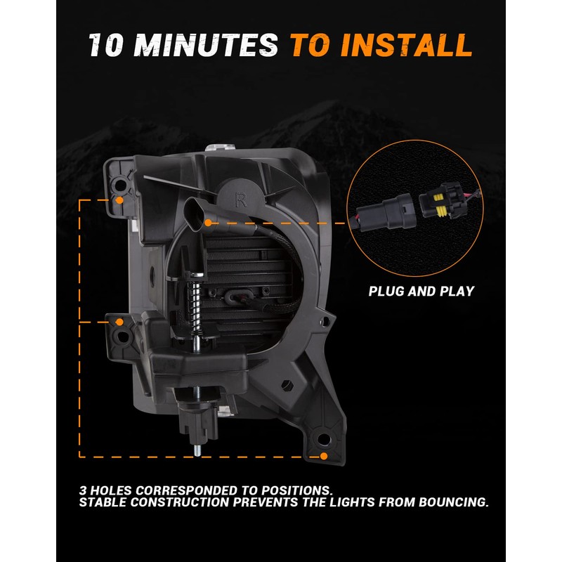 4X4FLSTC LED Fog Lights Assembly Compatible with 4th Gen 2013-2018
