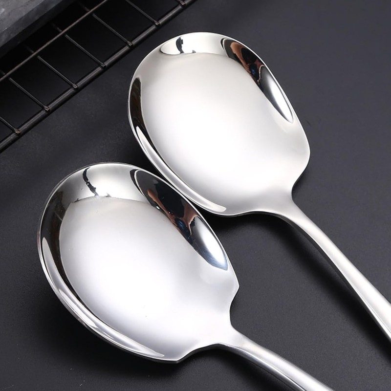 2 Pcs Stainless Steel Large Buffet Serving Spoons Stainless Steel