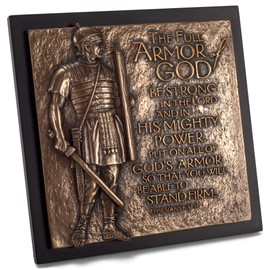The Full Armor Of God Brown 9 x 9 MDF Wood Decorative Sign