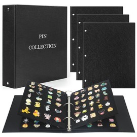 Pin Collection Book, Pin Boards for Enamel Pin Display, 280 Pin Capacity, Display and Trade Your Pins, Pin Trading Book, Black