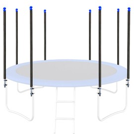 8 Universal Trampoline Enclosure Net Poles, Trampoline Poles Replacement and Hardware Fits 8 Straight Poles Round Frame
