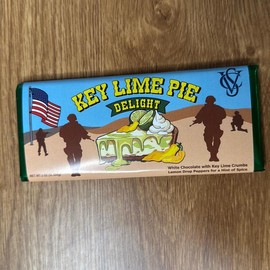 Keylime pie delight chocolate bar with Aji lemon drop peppers Candy