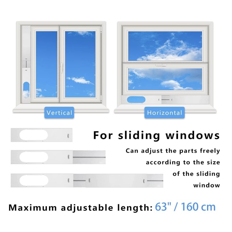 LEZIFU Portable AC Kit – Adjustable Window Cushion & 59"