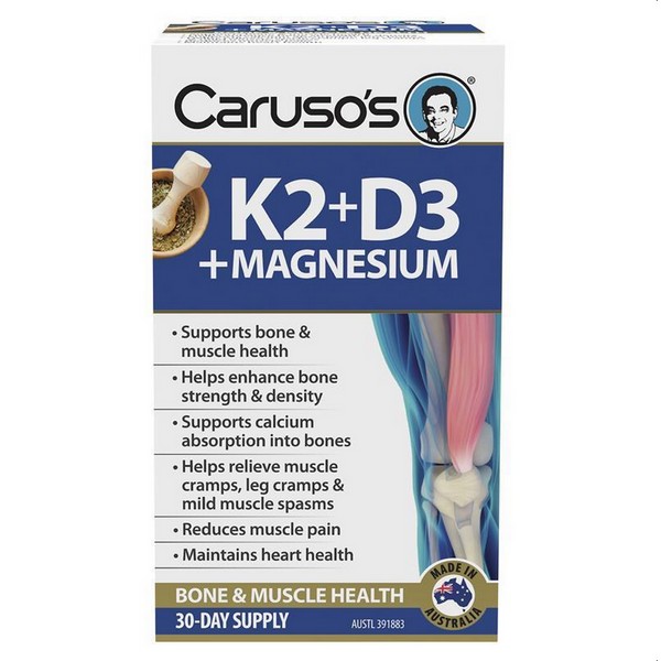 Caruso's Natural Health Vitamin K2 + D3 + Magnesium 30 Day Supply
