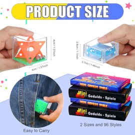 Lenwen 96 Pieces Brain Teaser Puzzle Mini Fidget Puzzle Cubes 3D Ball Maze Cube Puzzle Cubes Party Favor Games Challenge Decompression