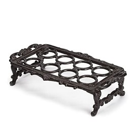 BRASSTAR Cast Iron Vintage Egg Rack Retro Desktop Design Egg Stroage for Kitchen Countertop Farmhouse Decor 7.1inches (H) Hold up to 8Eggs TQGJPT151