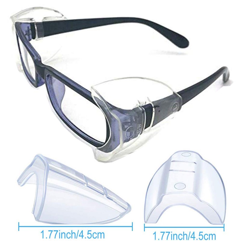 10 Pairs Safety Glasses Side Shields, Flexible Clear Anti-Slip On