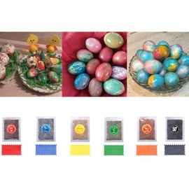 Scentoria Textile Dye, 6 Colours x 10 g, Easter Egg Dye, Machine Washable, Textile Paints, Tie Dye Set, Textile Paint for Creative Design Incl. Red, Orange, Yellow, Green, Blue, Black