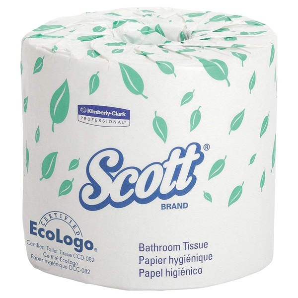 Kimberly-Clark 04460 White Scott 2-Ply Standard Roll Bath Tissue, 4" W x 4.1' L (Pack of 80)