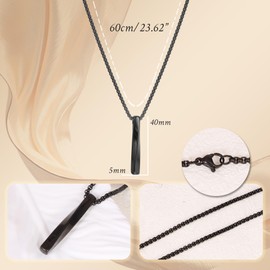 JJDreams Bar Necklace Long Pendant Necklaces for Men and Women Adjustable Stainless Steel Necklace Pendant with Bar Necklace, Stainless Steel, No Gemstone