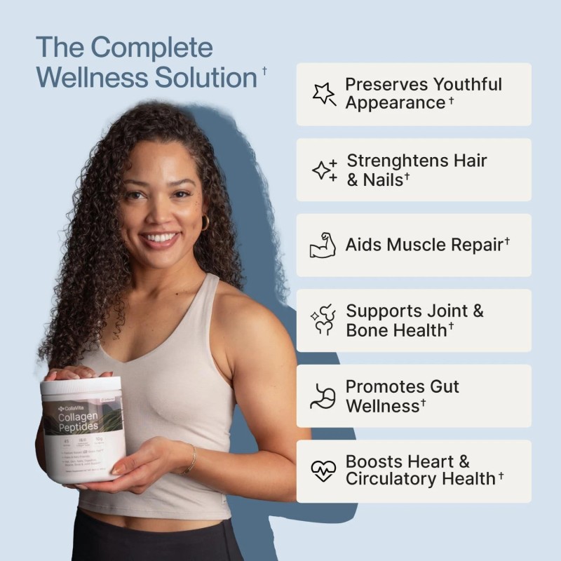 Collagen Peptides Powder Grass-Fed Pasture-Raised Hydrolyzed Collagen Powder, Ty