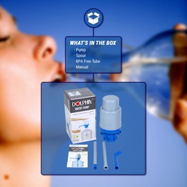 Original Drinking Water Pump, Safe for Drinking (BPA-Free), Manually Operated Water Dispenser for 5 Gallon Bottles (52mm to 55mm Crown-Top)