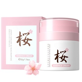 Sakura Face Moisturiser for Women 50g, Hydrating Face Cream with Niacinamide, Vitamin C & Hyaluronic Acid, Anti Aging Wrinkle Cream for Day & Night, Smooth Fine Lines, Brighten Skin