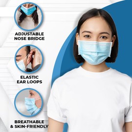 100 Pack Medical Disposable Face Masks for Protection, 3 Layers Safety Face Masks For Adults Daily Use (100)