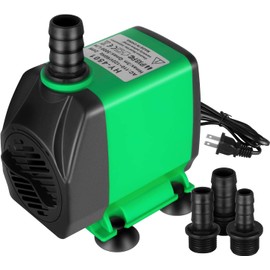 Simple Deluxe 60W 800GPH Submersible Pump (3000L/H), Ultra Quiet (10ft High Lift), 3 Nozzles with 5.2ft Power Cord for Fish Tank, Pond, Aquarium, Statuary, Hydroponics, Fountain