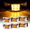 OCPTY 6pcs 12 Led Rectangular Armored-style Side Marker Light w/Chrome