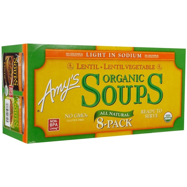 Amy's Organic Lentil Veggie Soup, 14.5 Ounce (8 count)