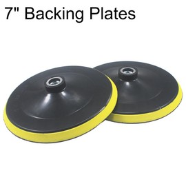 JUNLIXN 7 Inch Backing Plates Buffing Pads Holder 5/8-11 Thread Hook & Loop Backer with 1/4'' Connecting Rod Hex Shank for Polishing Tools, Sander (Pack of 4)
