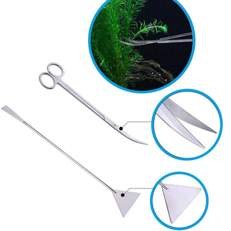 Fistoy Aquarium Aquascaping Tool, Long Tweezers Scissors Spatula, 4 in