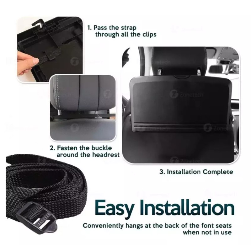 StoreSmith Make Road Trips Folding Car Back Seat Table Tray