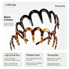 Wide Tooth Headbands 2 Pack Glossy Black & Amber Comb