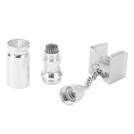 Billiard Pool Cue Chalk Holder Non Slip Multifunctional Portable Billiard Cue Tip Pricker for Snooker Tool Pool Table Accessory Silver