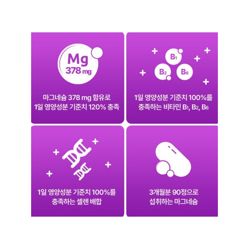 비웰 마그네슘 에너지 부스트 수험생 학생 직장인 선물 추천 90정