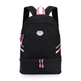 HUA ANGEL Multi-purpose Nylon Travel Backpack Foldable Women's Gym Pack with Shoe Compartment - Fitness Sport Swimming 20-30l