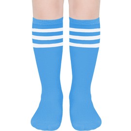 UTTPLL - Calcetines deportivos de fútbol para niños, con rayas uniformes de béisbol, softbol, para niñas, calcetines largos de tubo para niños, calcetines deportivos hasta la rodilla, calcetines