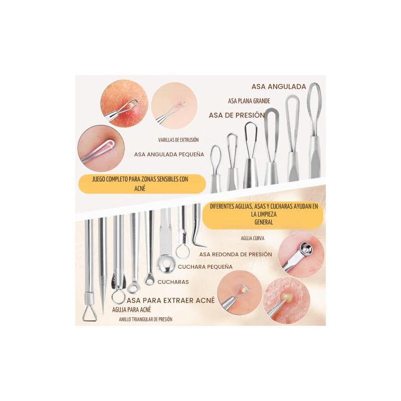 16 piezas – Kit de herramientas para eliminar espinillas y